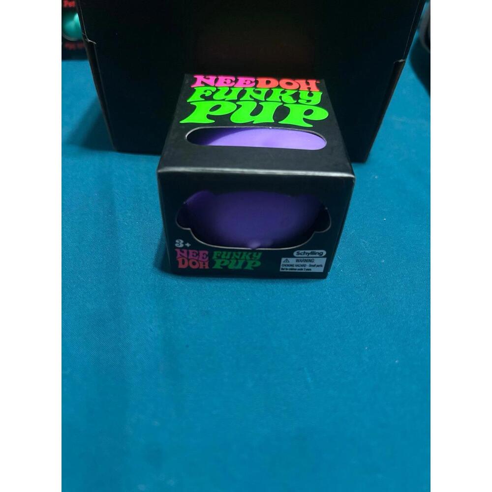 Needoh Funky Pup Sensory Squish Toy Purple
